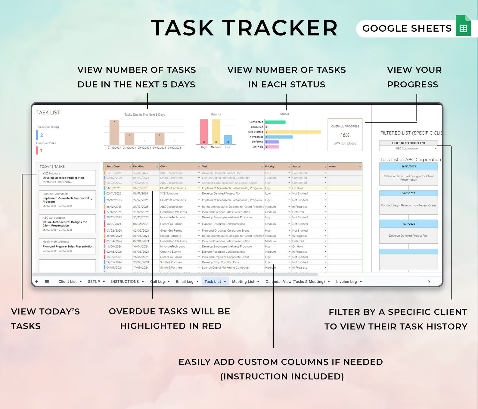 Client Communication Tracker β Google Sheets Template