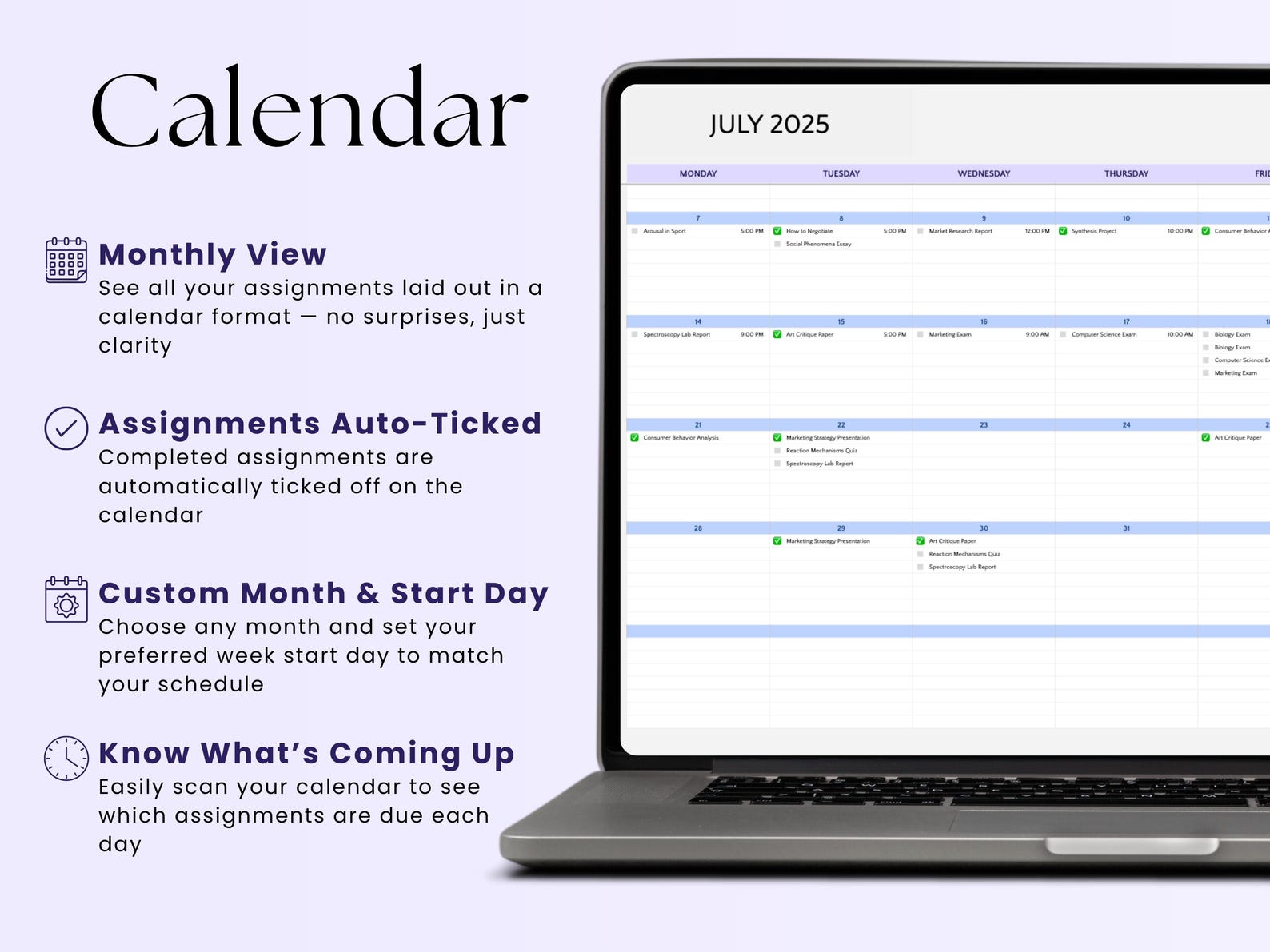 Assignment Tracker For Students - Google Sheets Template