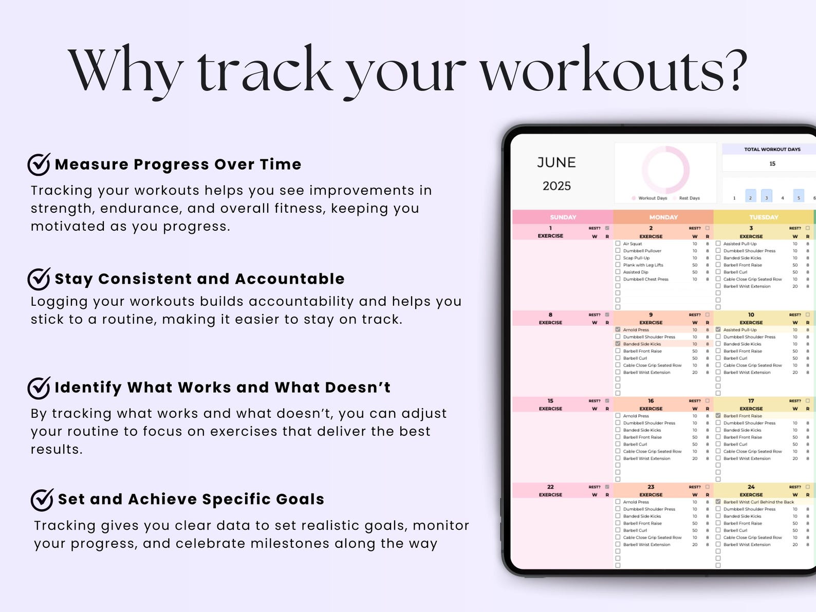 Workout Planner - Beginners - Google Sheets Template