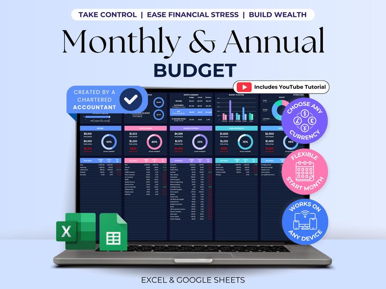 Budget Planner For Users β Excel / Google Sheets Template