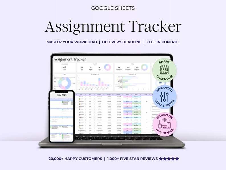 Assignment Tracker For Students - Google Sheets Template