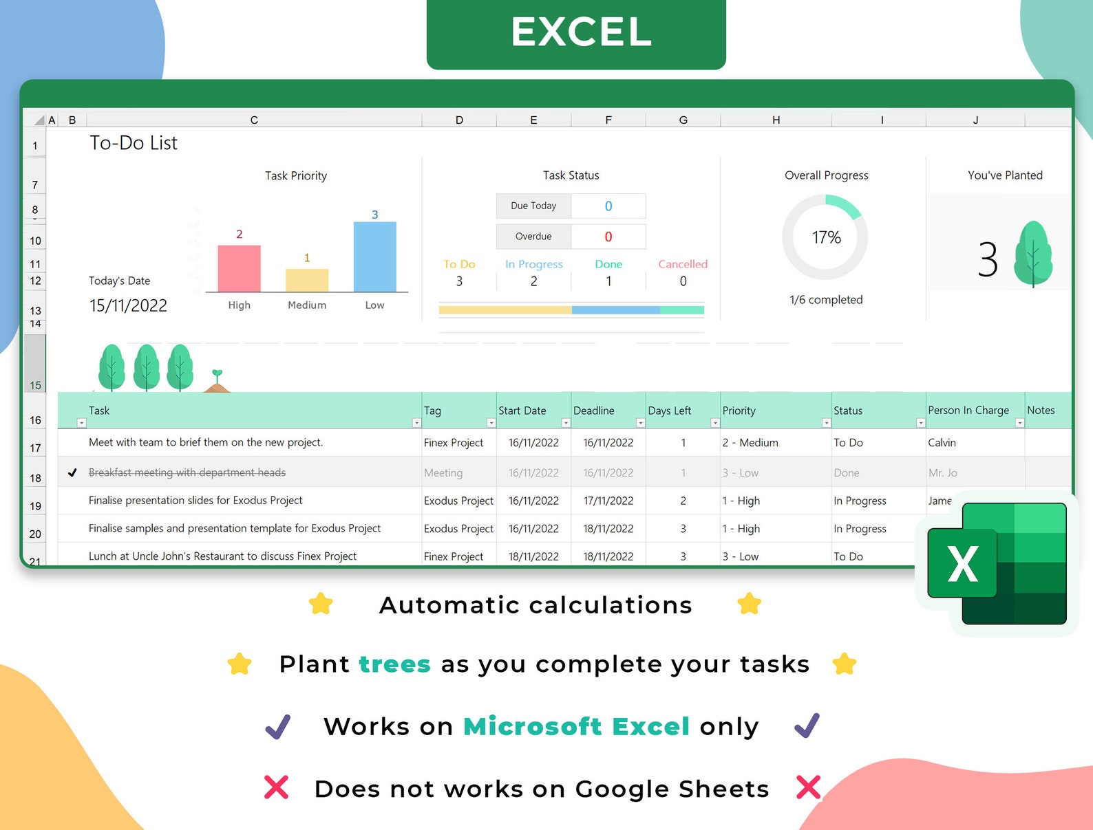To Do List Template – Excel / Google Sheets Template