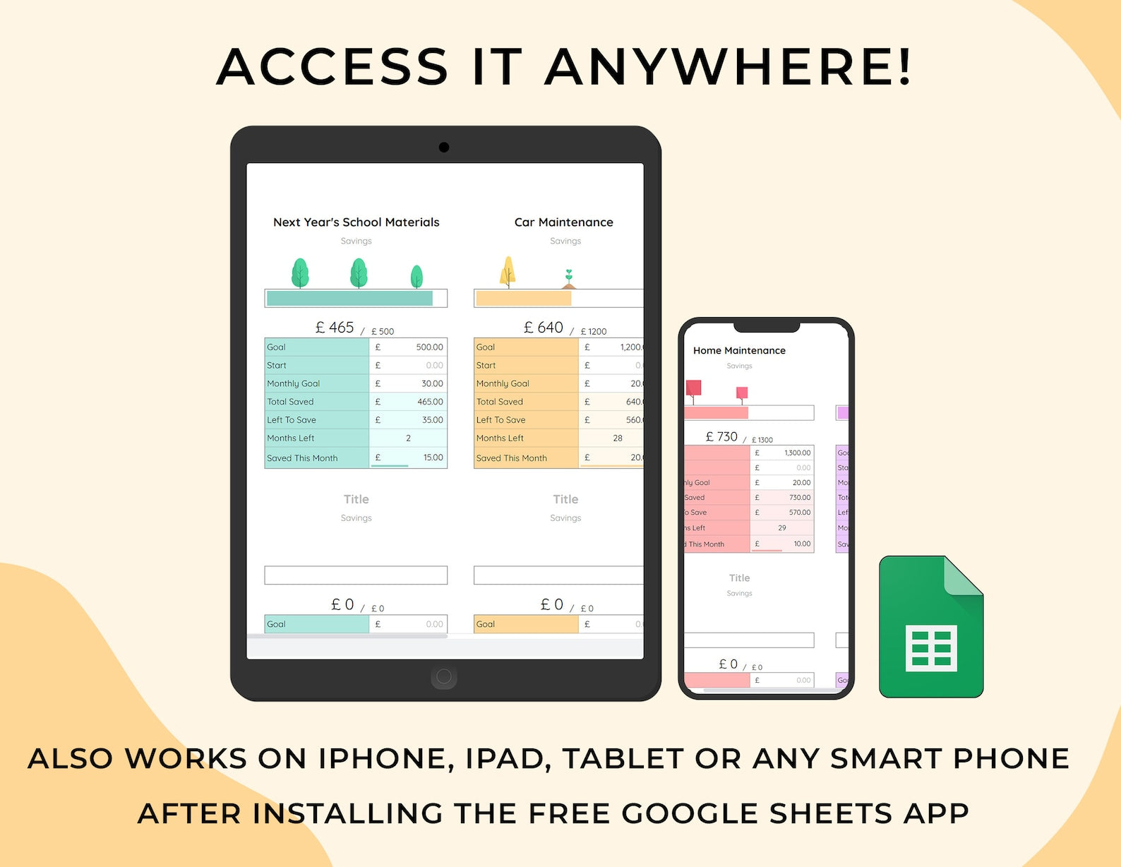 Savings Planner - Personal Finance - Google Sheets Template