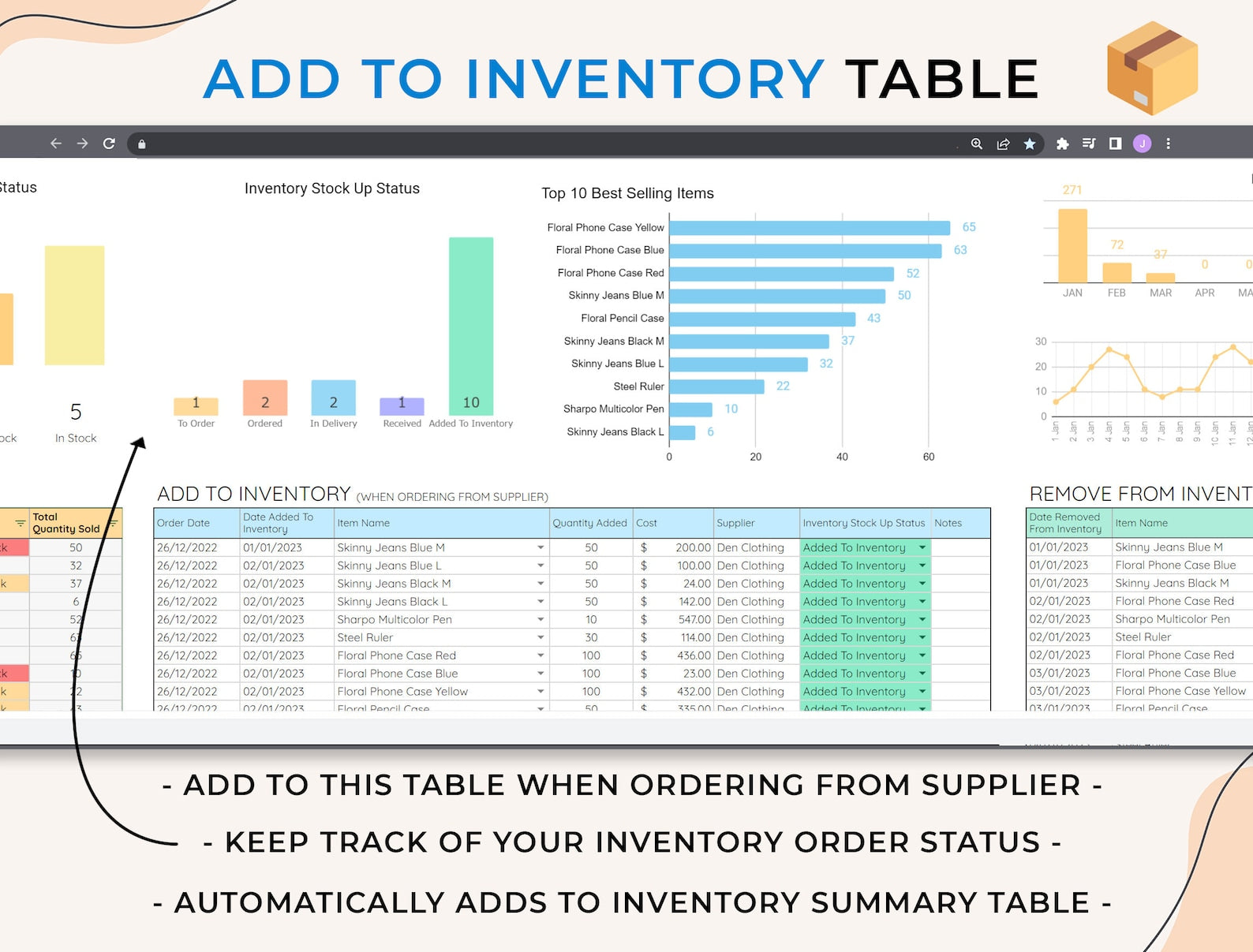 Inventory Tracker - Small Business - Google Sheets Template