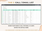Client Call Tracker - Small Biz - Google Sheets Template