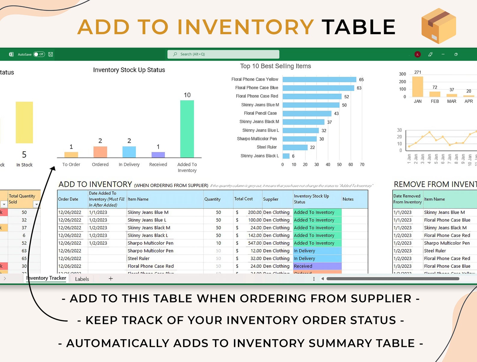 Inventory Tracker – Excel / Google Sheets Template