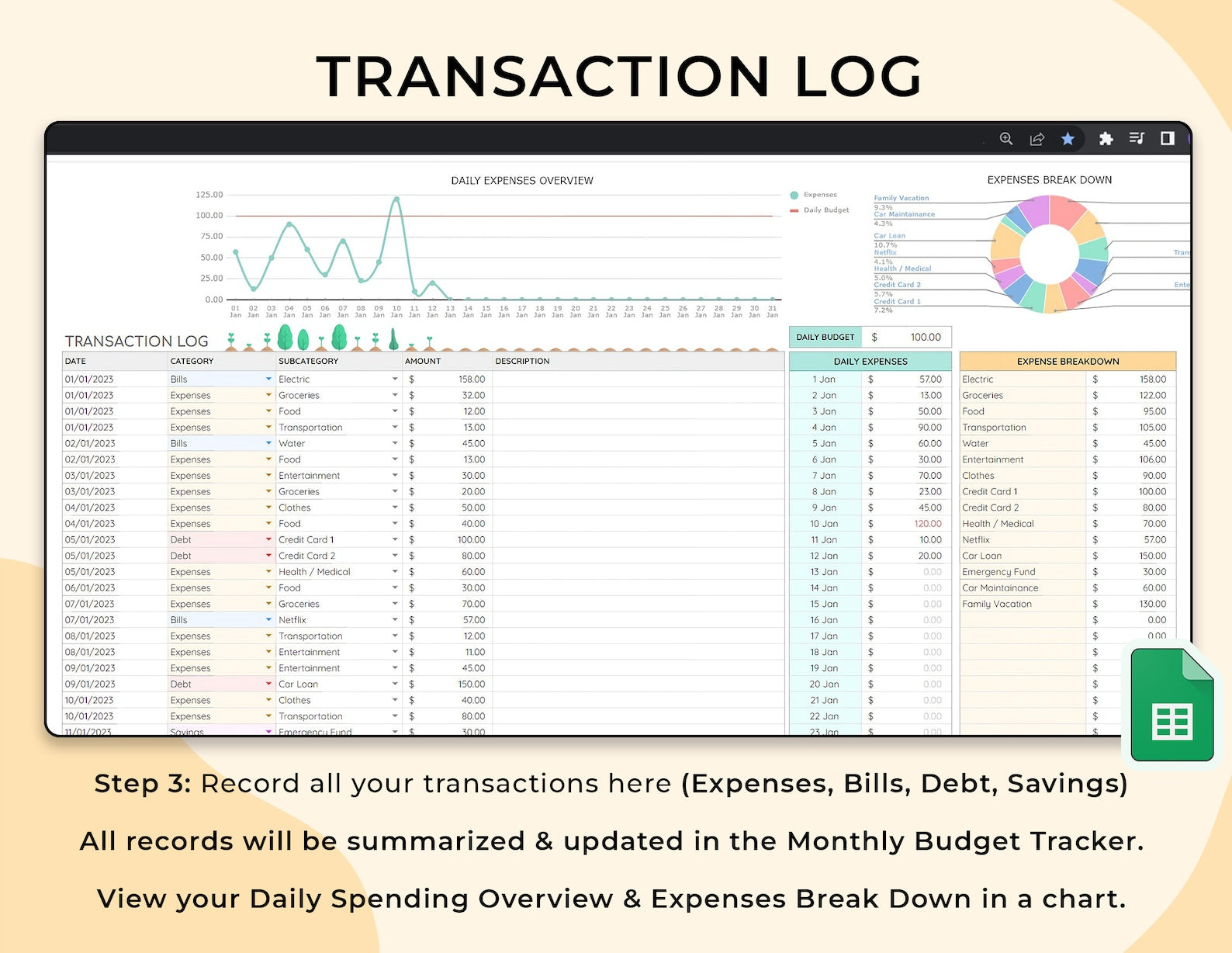 Monthly Budget Spreadsheet - Google Sheets Template
