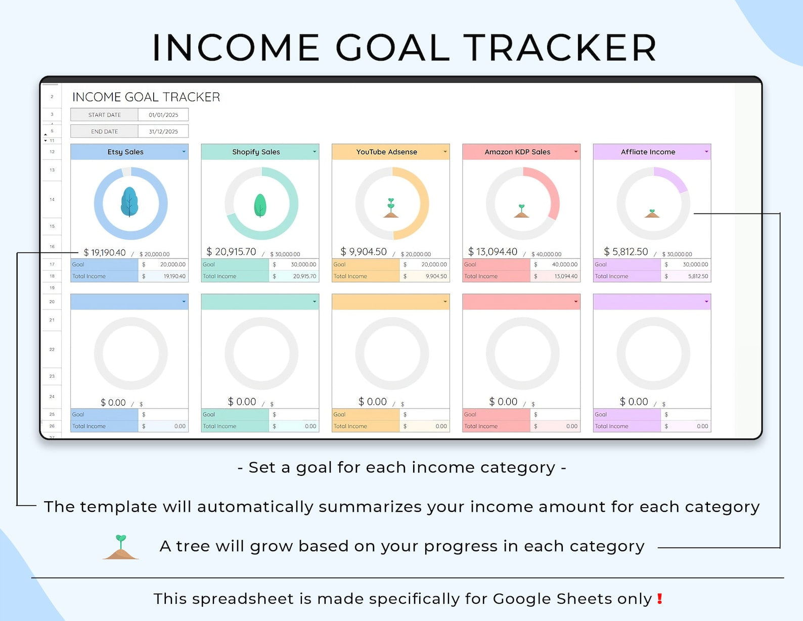 Bookkeeping Template - Small Biz - Google Sheets Template