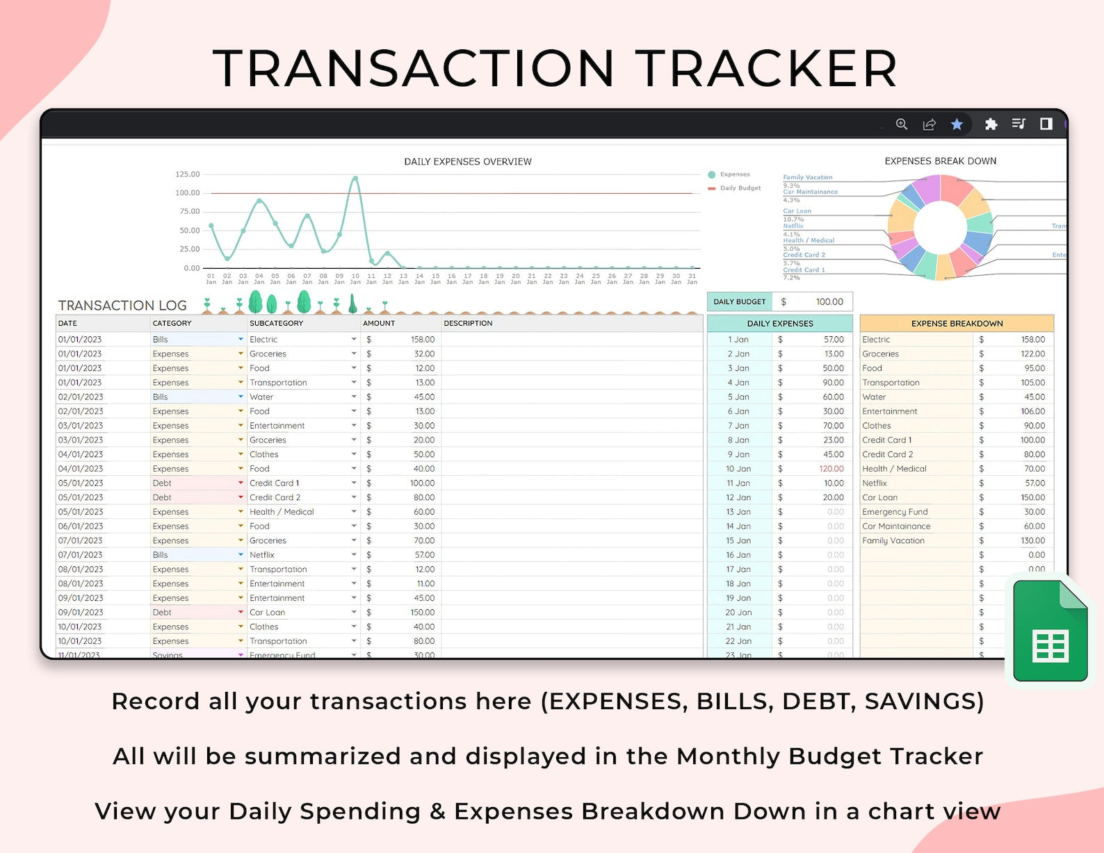 Debt Payoff Tracker - Home - Excel / Google Sheets Template