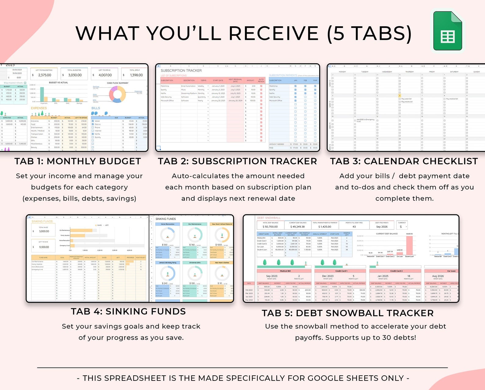 Debt Payoff Tracker - Home - Excel / Google Sheets Template