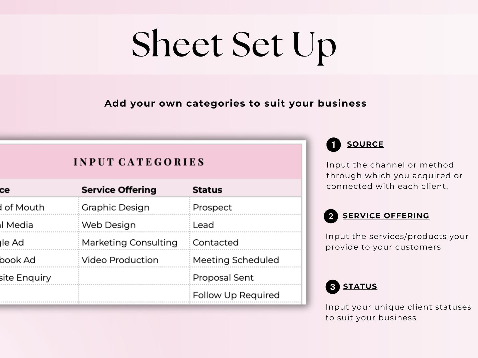 CRM Client Tracker - Small Business - Google Sheets Template