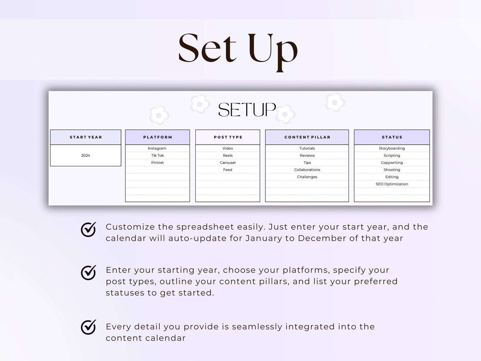 Content Calendar - Small Business - Google Sheets Template