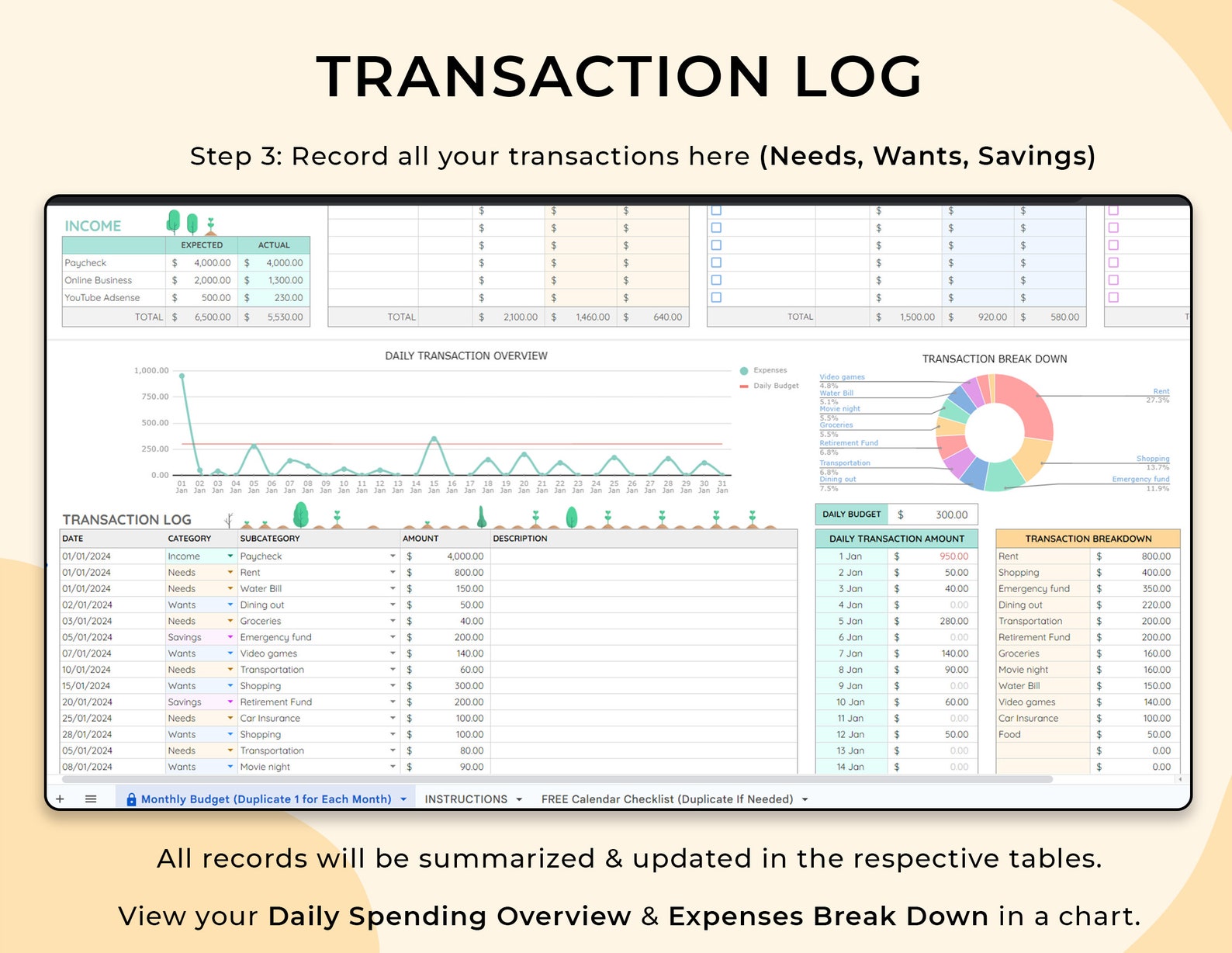 Budget Tracker – For Individuals – Google Sheets Template