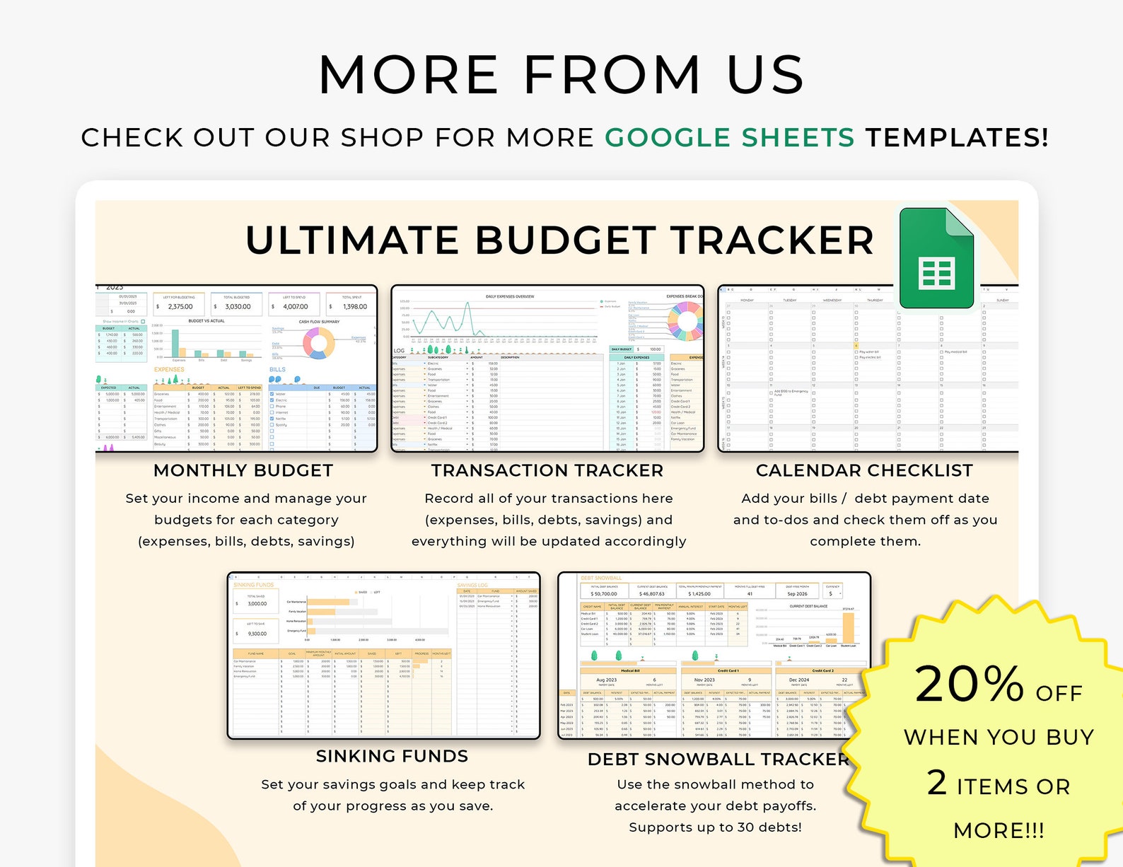 Monthly Budget Spreadsheet - Google Sheets Template