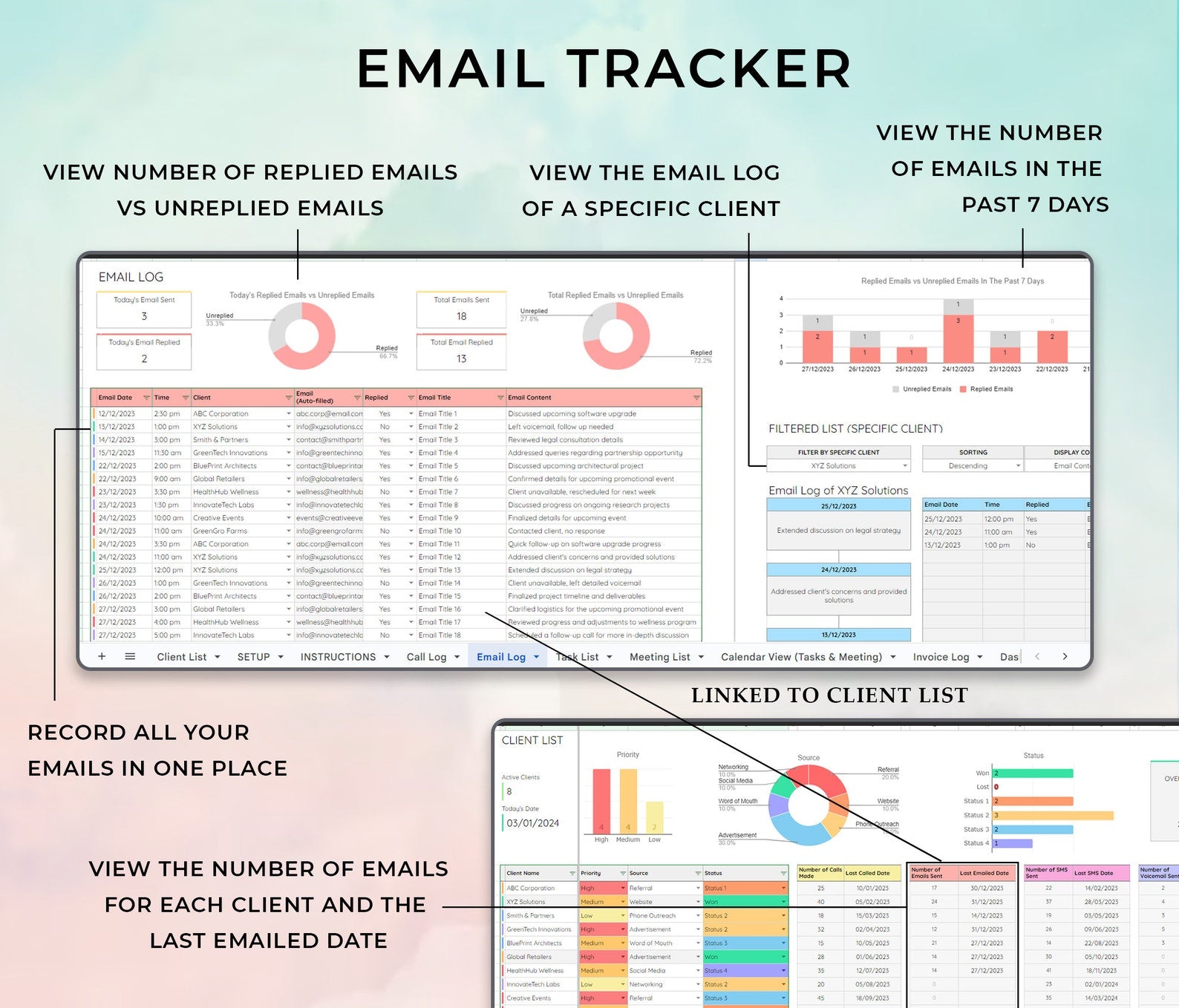 Client Communication Tracker – Google Sheets Template