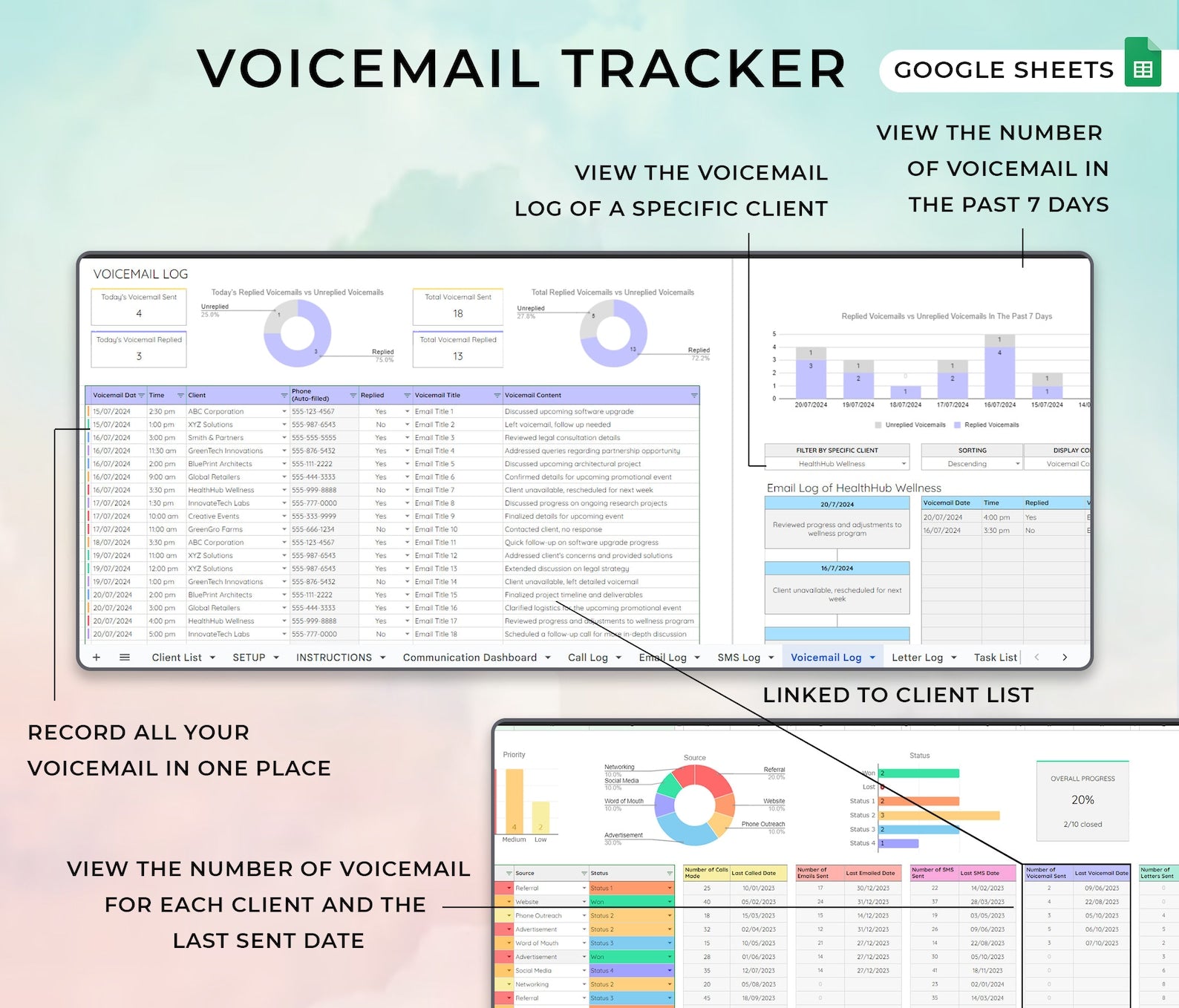 Client Communication Tracker – Google Sheets Template