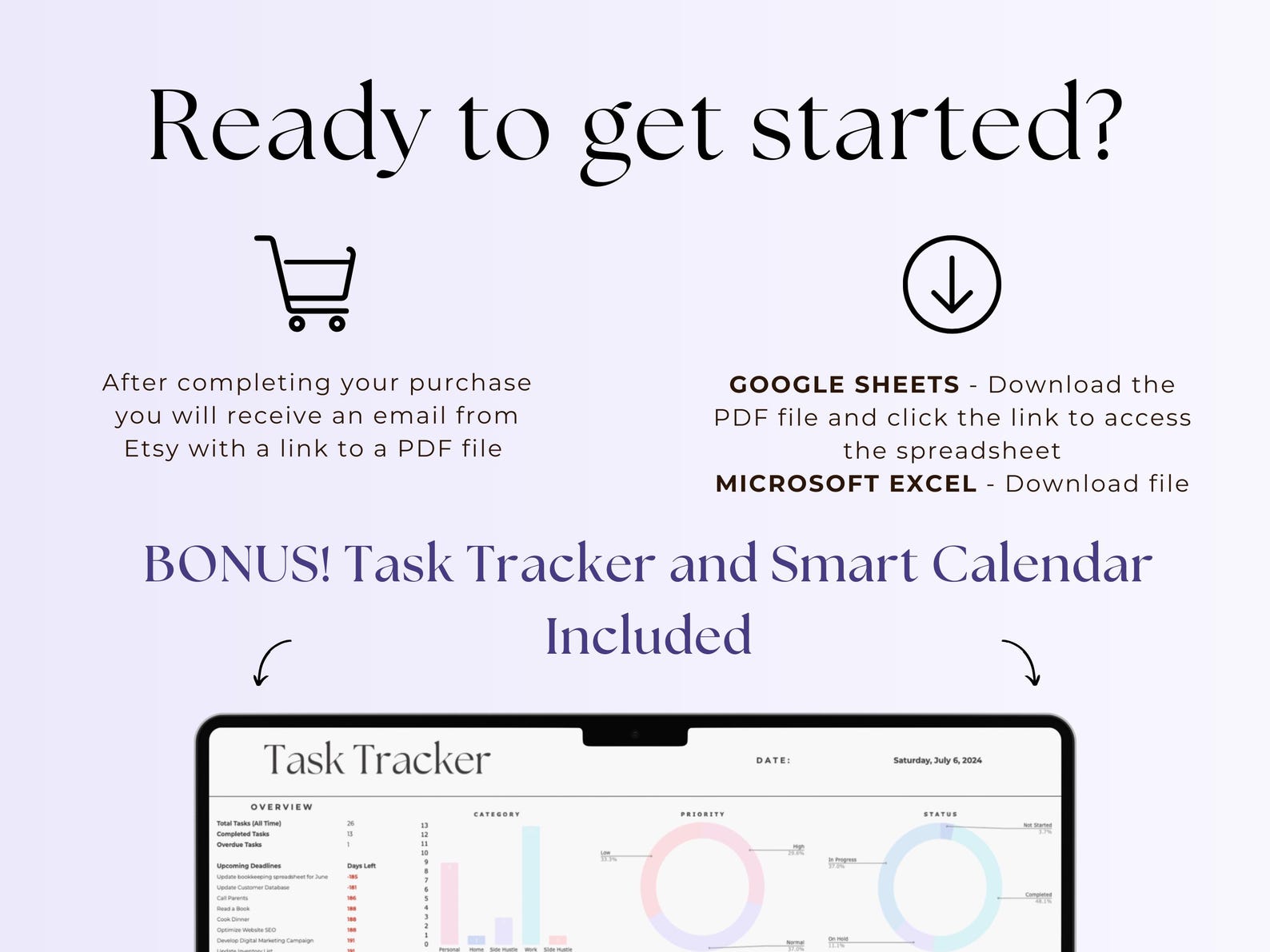 Order Tracker Spreadsheet - Excel / Google Sheets Template