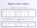 Order Tracker Spreadsheet - Excel / Google Sheets Template
