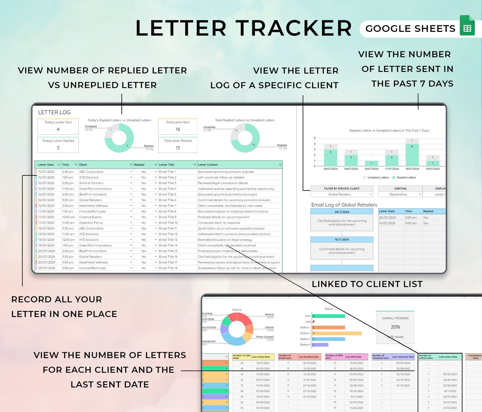 Client Communication Tracker – Google Sheets Template