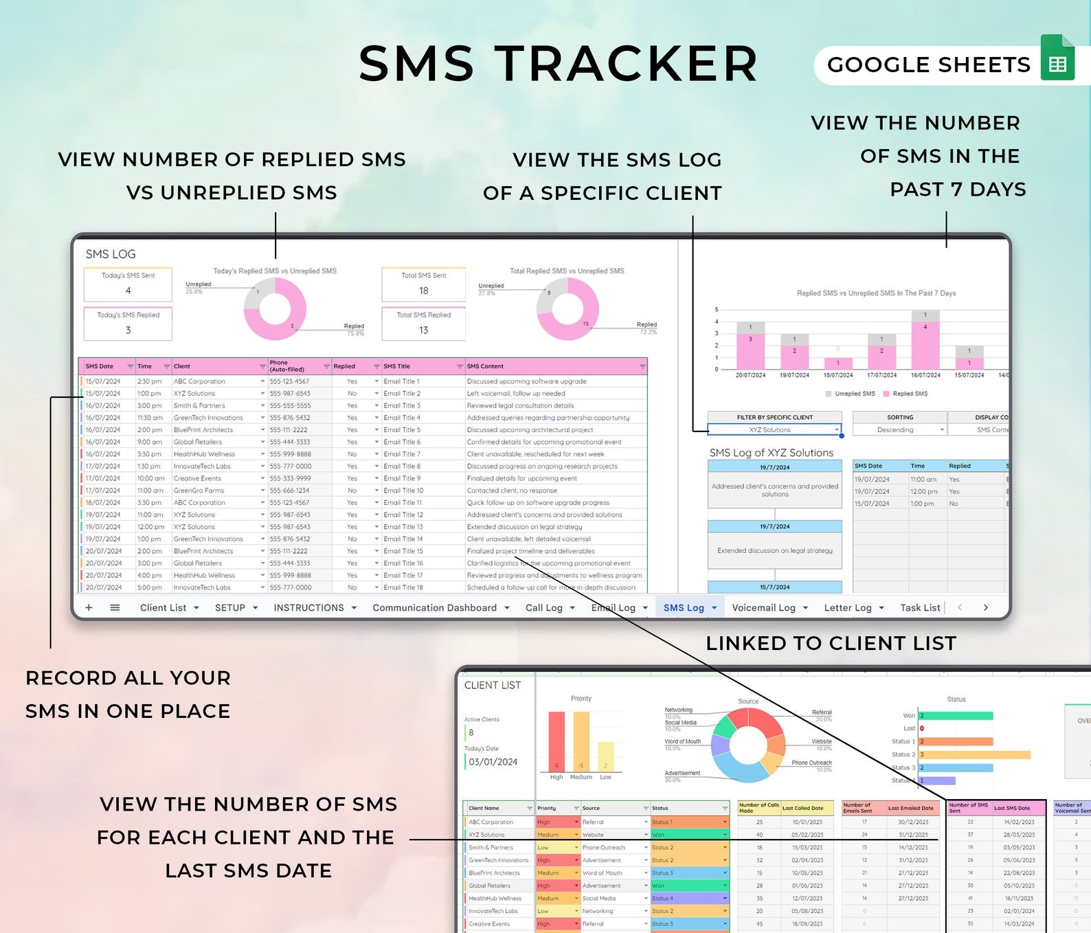 Client Communication Tracker – Google Sheets Template
