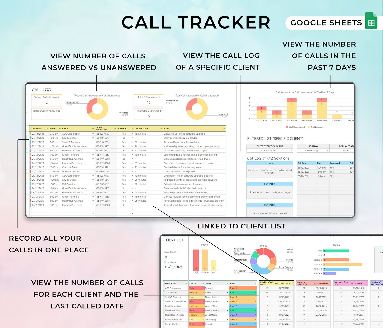 Client Communication Tracker – Google Sheets Template