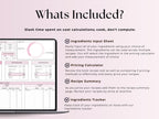 Recipe Costing Calculator – Excel / Google Sheets Template