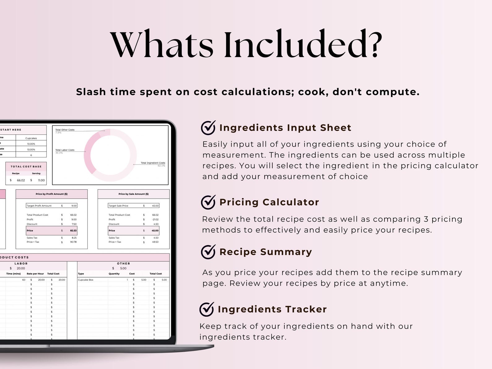 Recipe Costing Calculator – Excel / Google Sheets Template