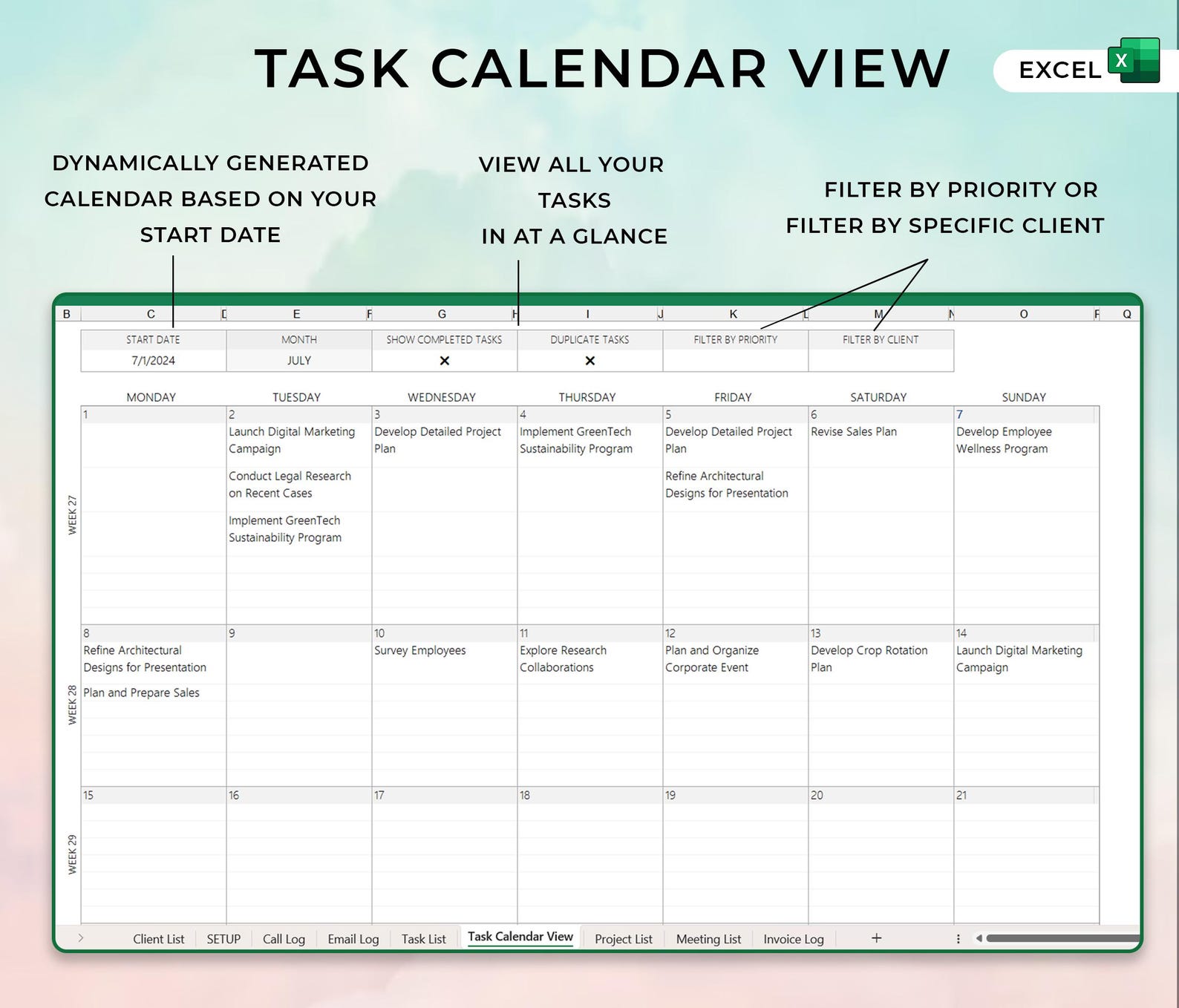 Client Tracker – Small Business Owners – Excel Template