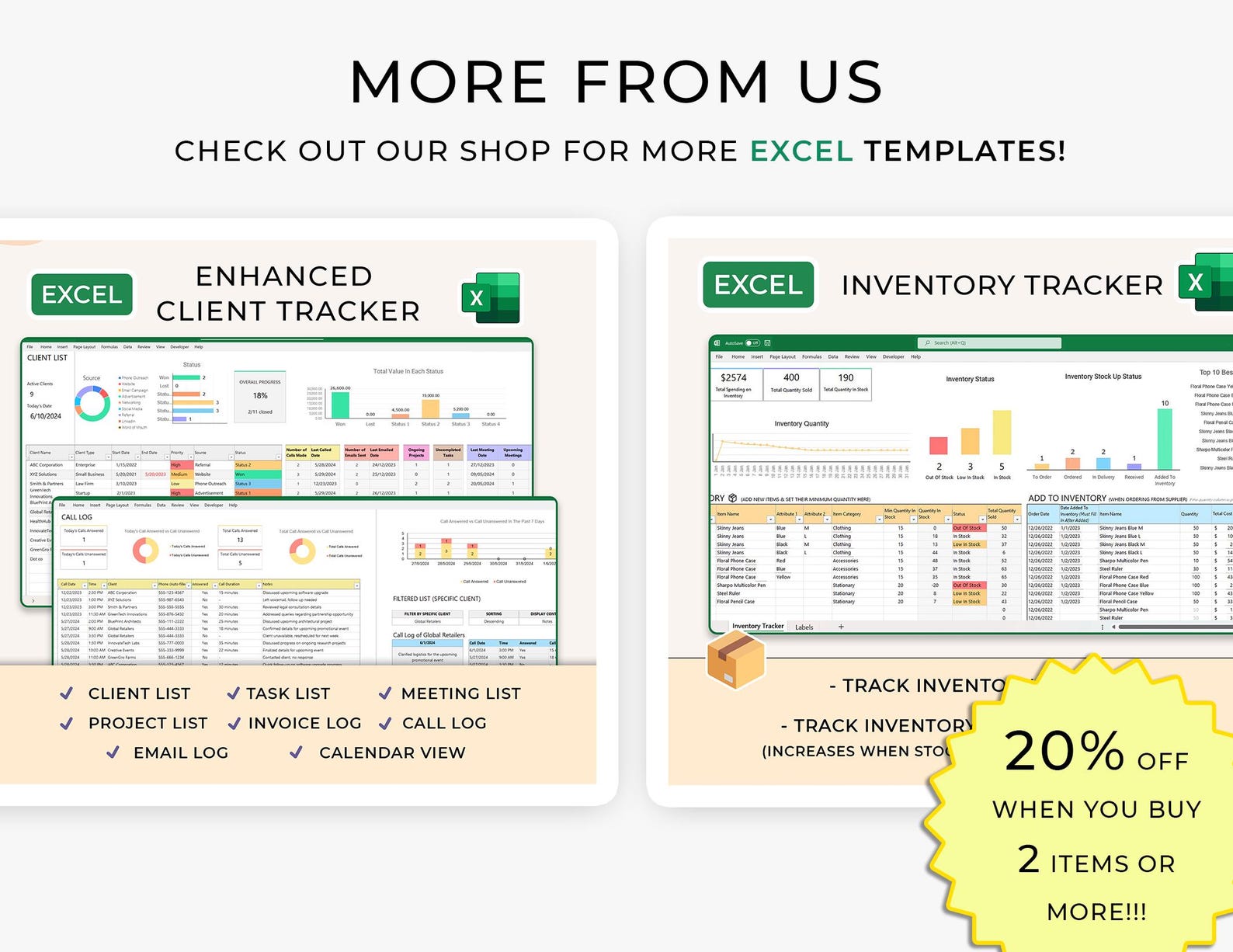 CRM Client Tracker - Small Business - Excel Template