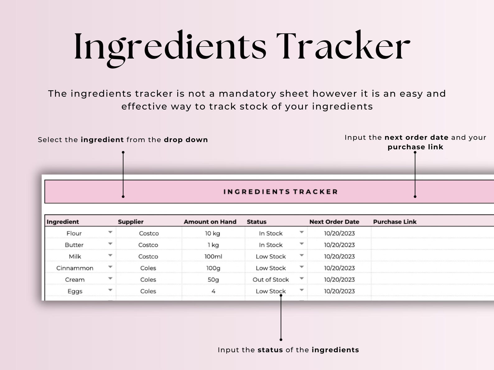Recipe Costing Calculator – Excel / Google Sheets Template
