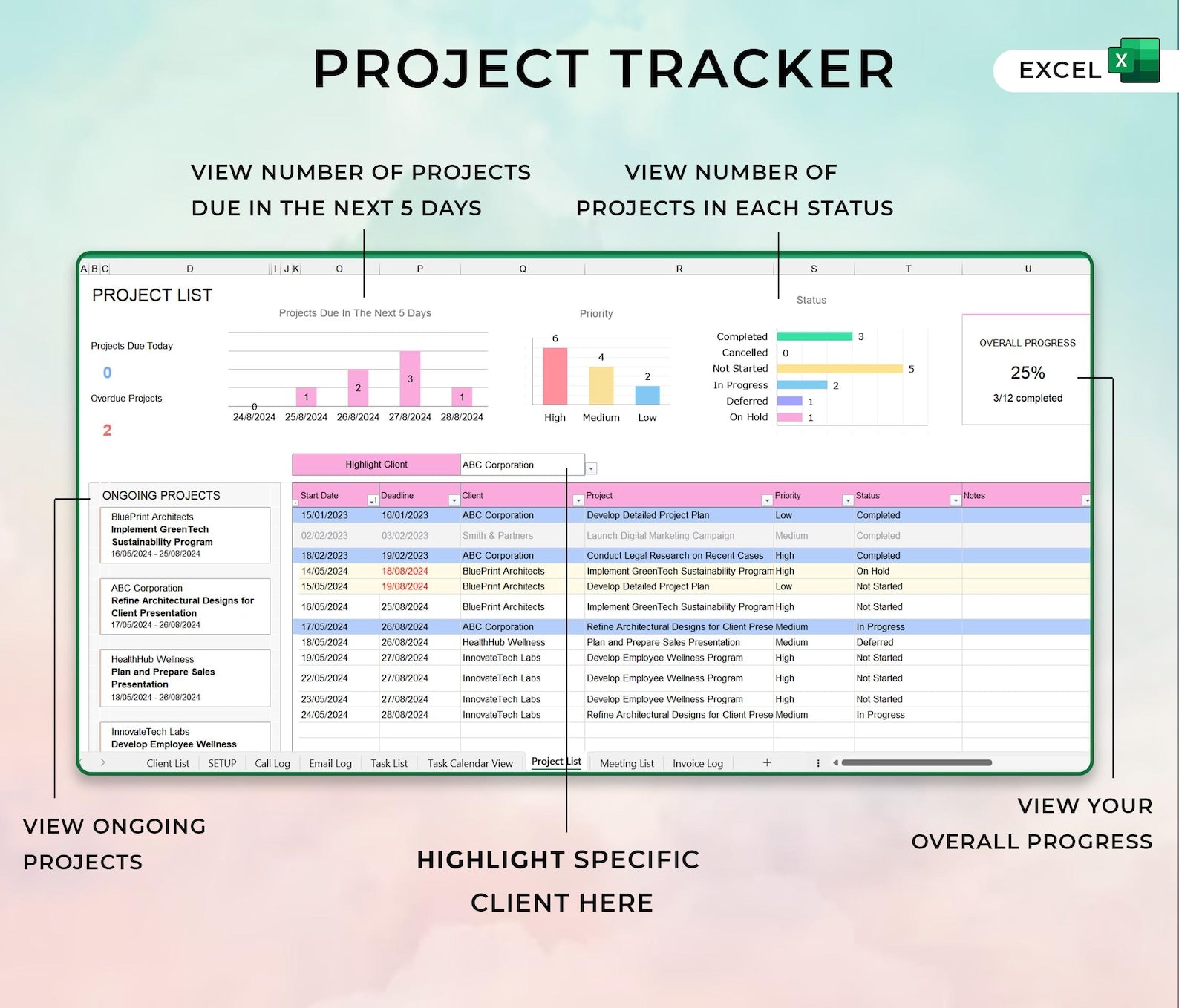 Client Tracker – Small Business Owners – Excel Template