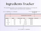 Recipe Costing – Bakery – Excel / Google Sheets Template