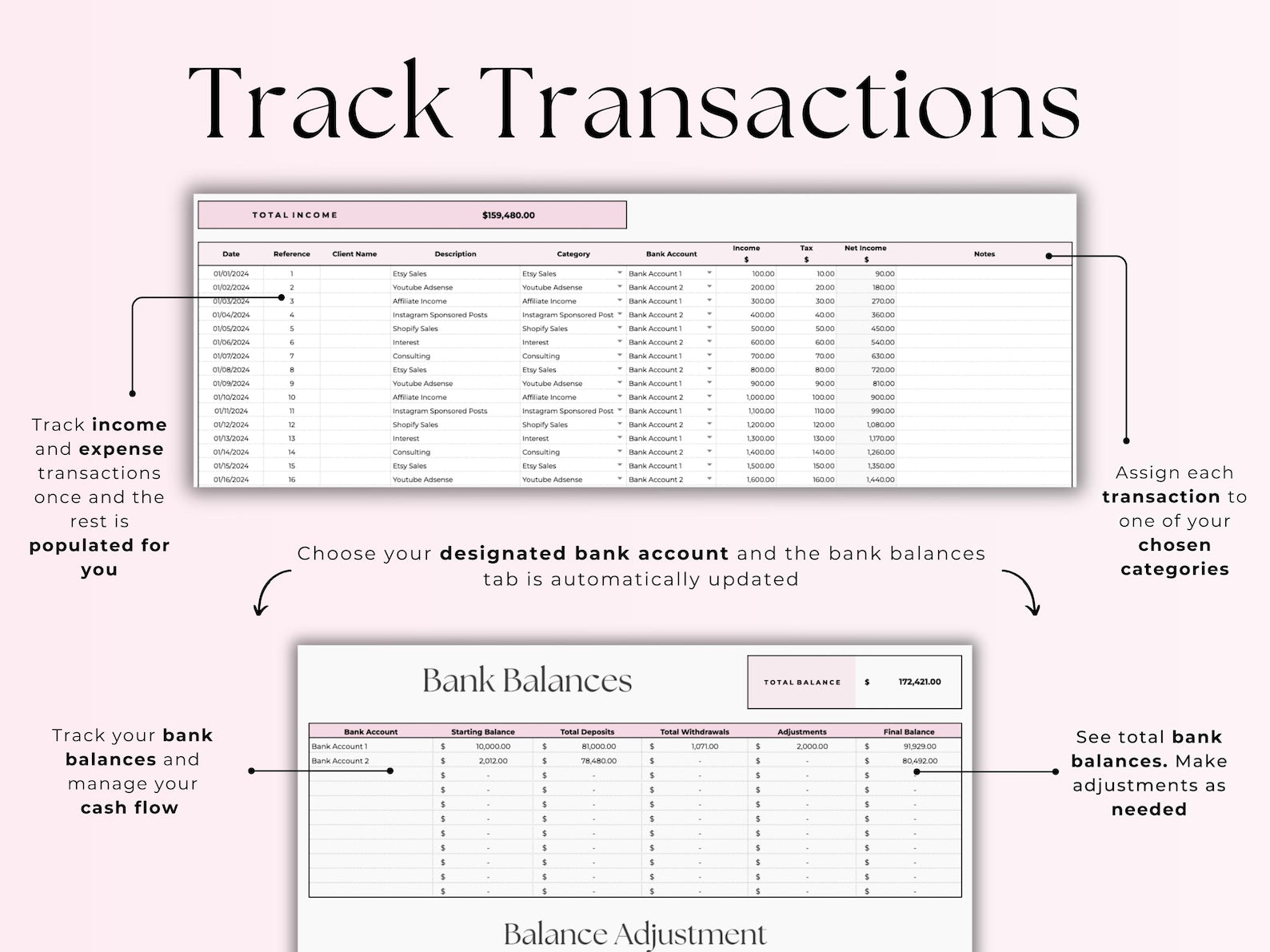 Small Business Bookkeeping - Google Sheets Template