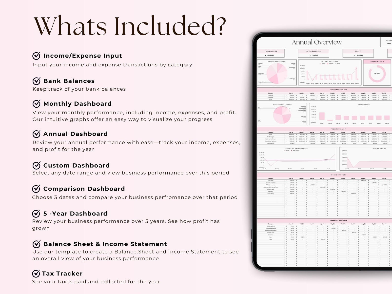 Small Business Bookkeeping - Google Sheets Template