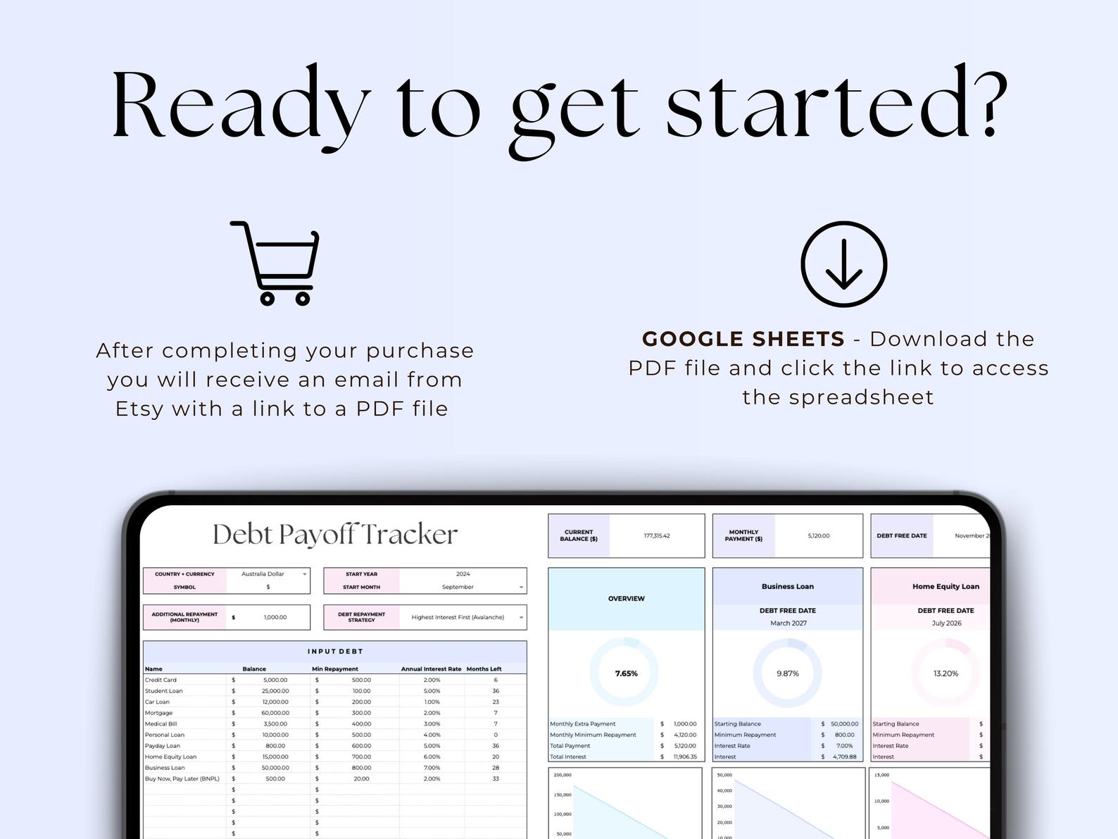 Debt Tracker - Personal Finance - Google Sheets Template