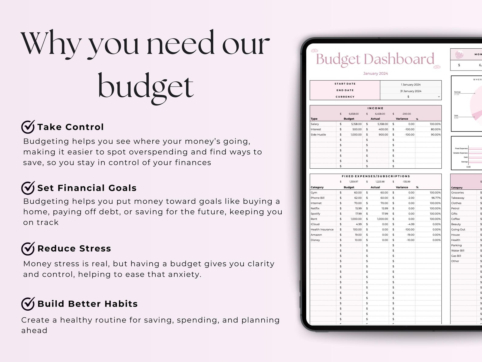 Budget Planner – Family – Excel / Google Sheets Template