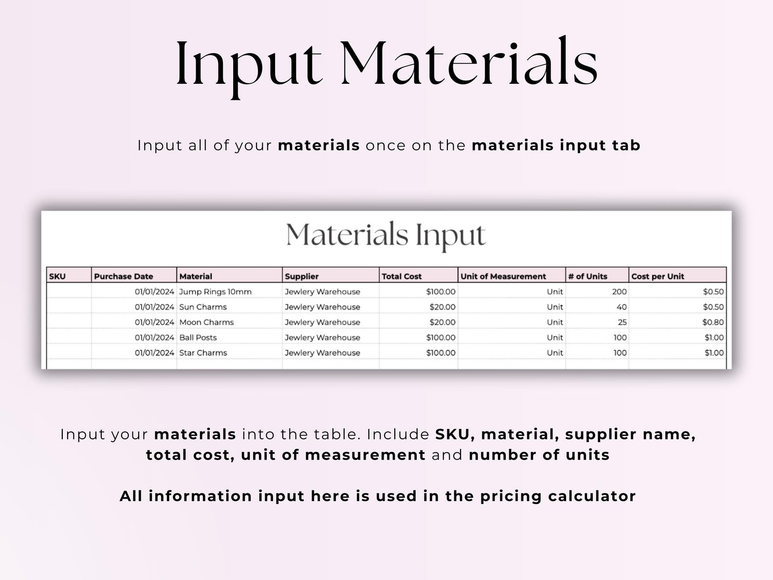 Product Pricing Calculator – Excel / Google Sheets Template