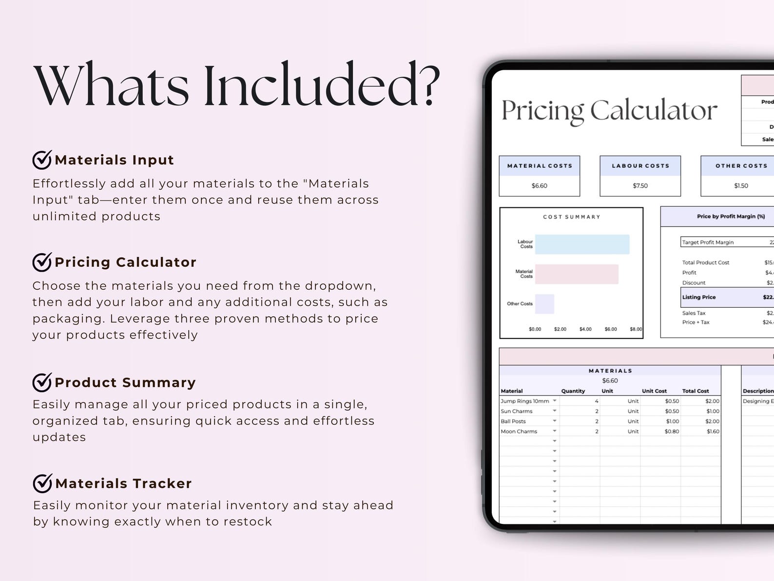Product Pricing Calculator – Excel / Google Sheets Template