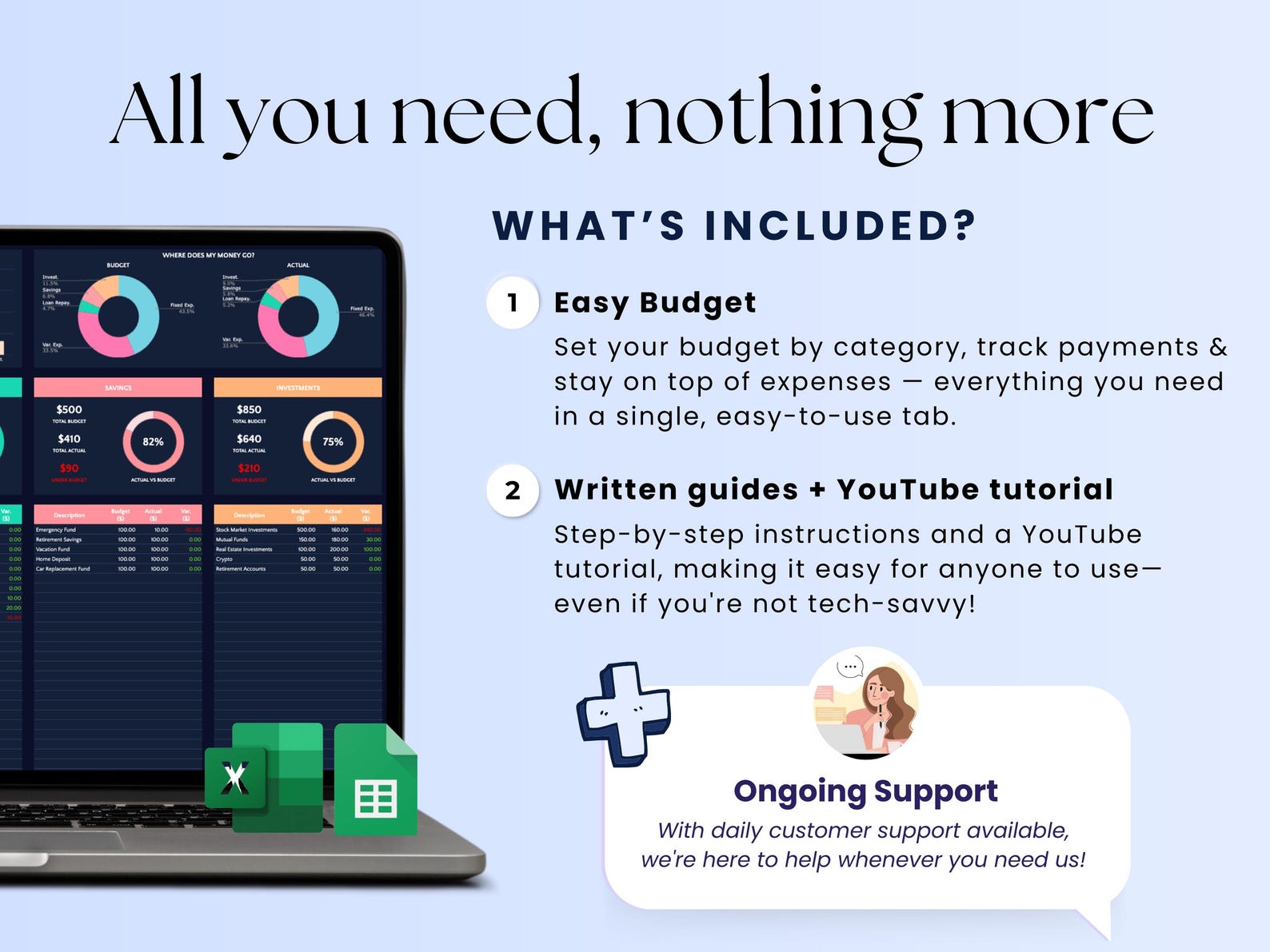 Budget Planner - Personal - Excel / Google Sheets Template