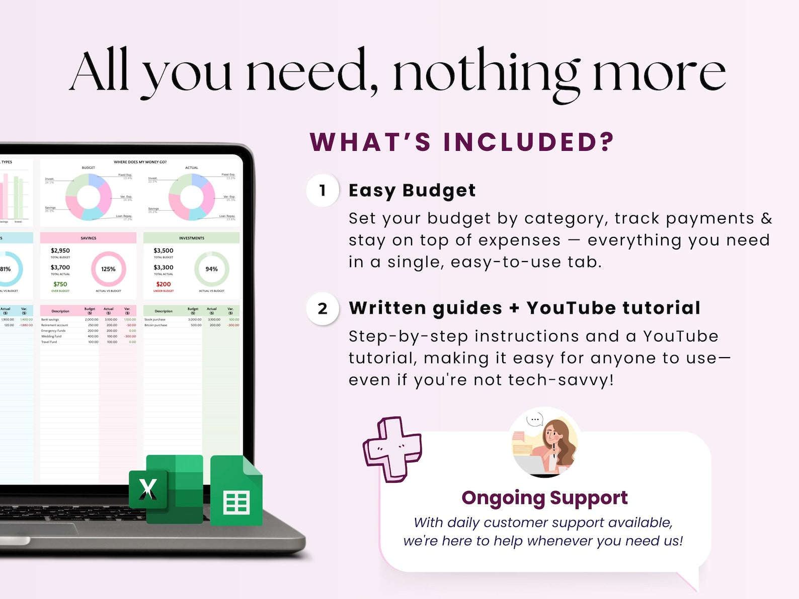 Budget Planner – Personal – Excel / Google Sheets Template