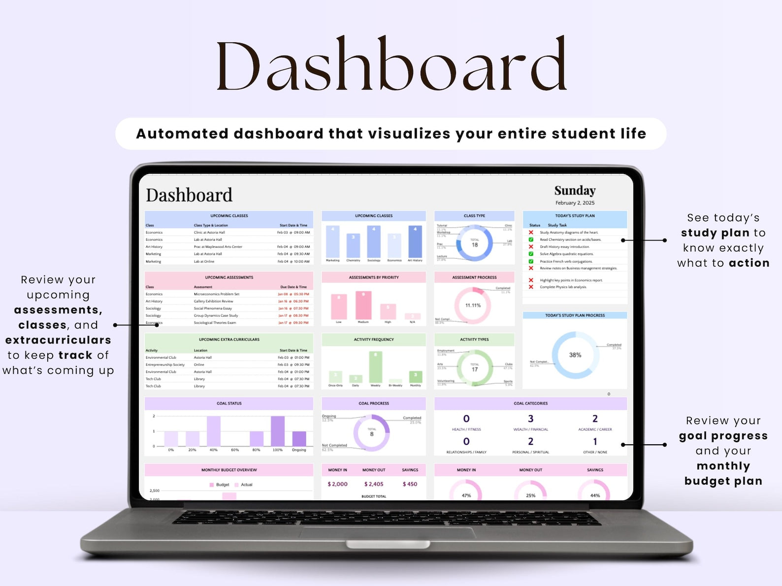 Student Planner – Students – Excel / Google Sheets Template