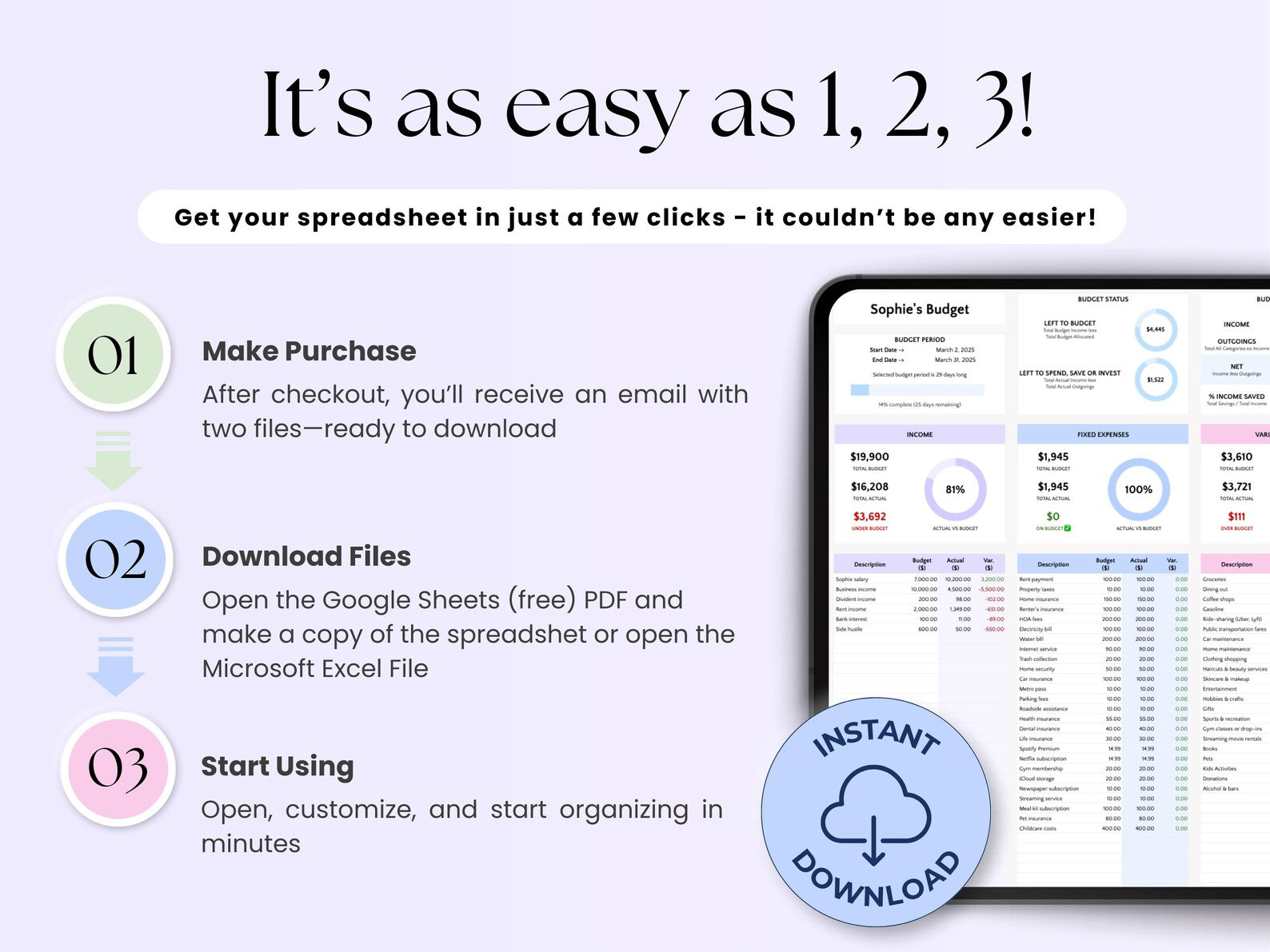 Budget Planner – Personal Finance Tracker – Excel Template
