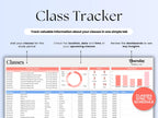 Student Planner – College – Excel Google Sheets Template