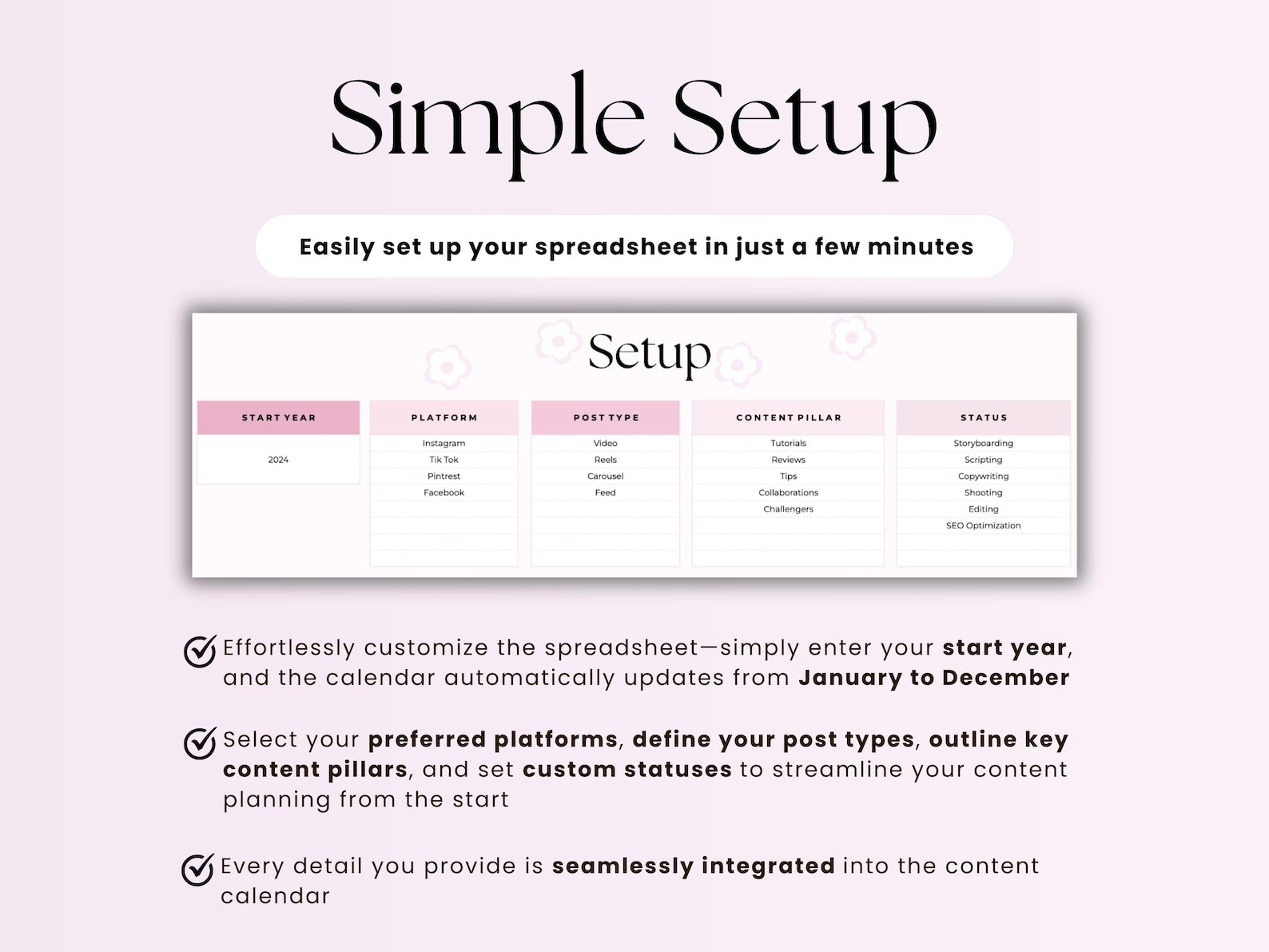 Social Media Planner – Bloggers – Google Sheets Template