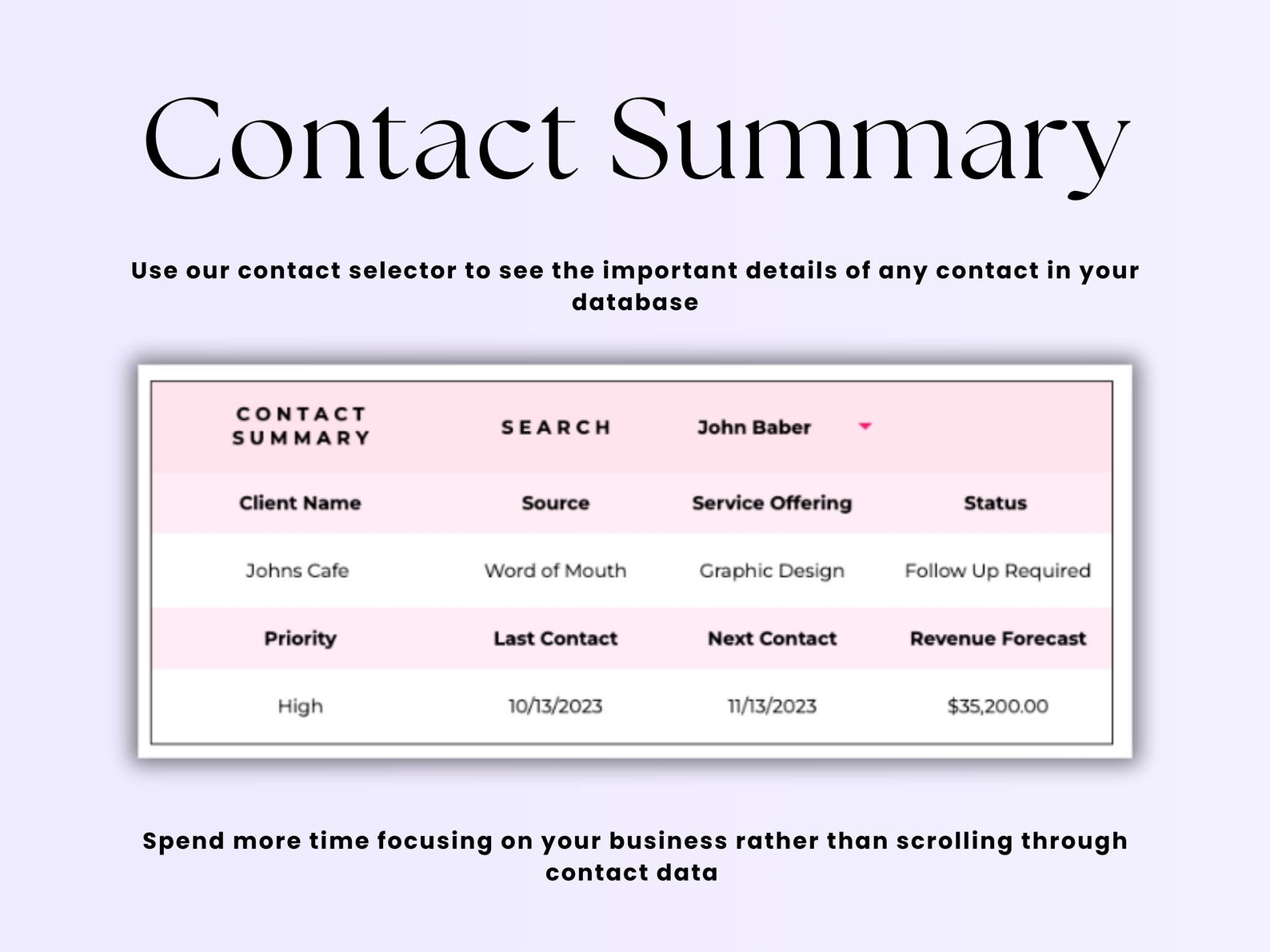 Client Tracker – Small Biz – Excel / Google Sheets Template