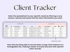 Client Tracker – Small Biz – Excel / Google Sheets Template