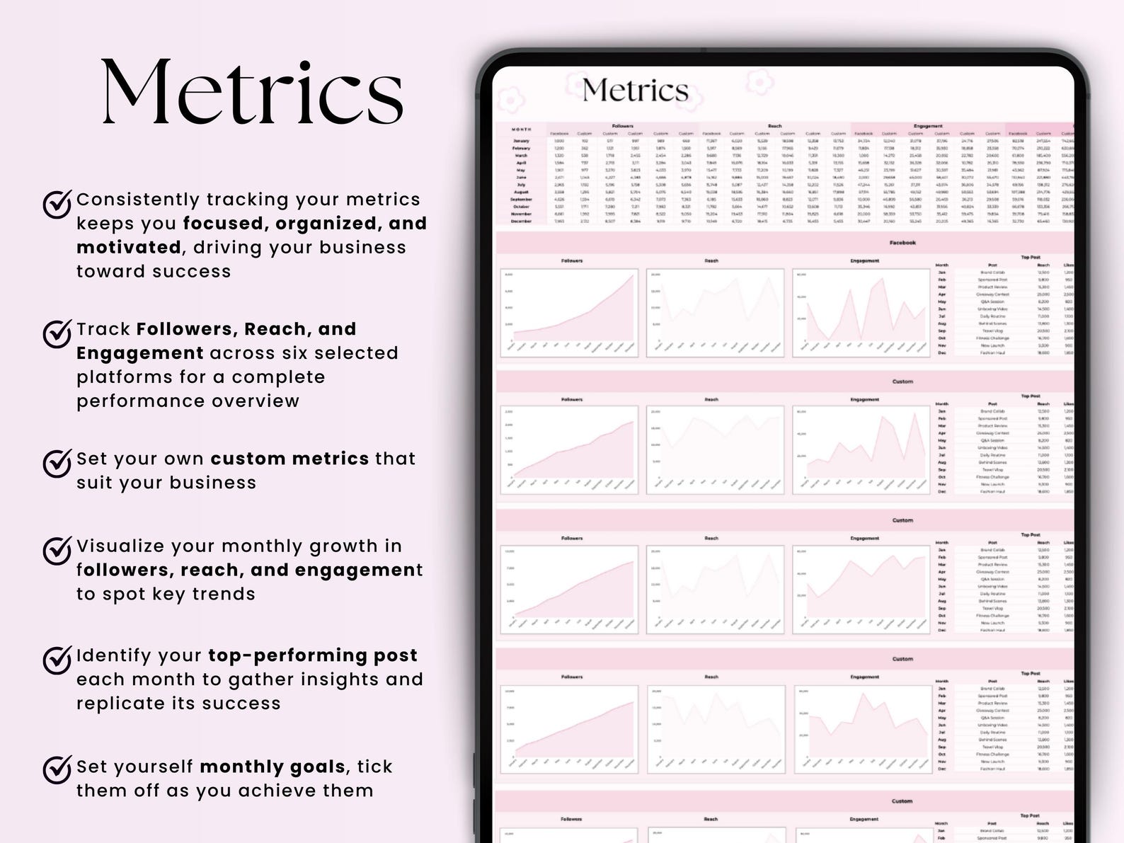 Social Media Planner – Bloggers – Google Sheets Template