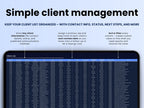 Client Tracker – Small Biz – Excel / Google Sheets Template