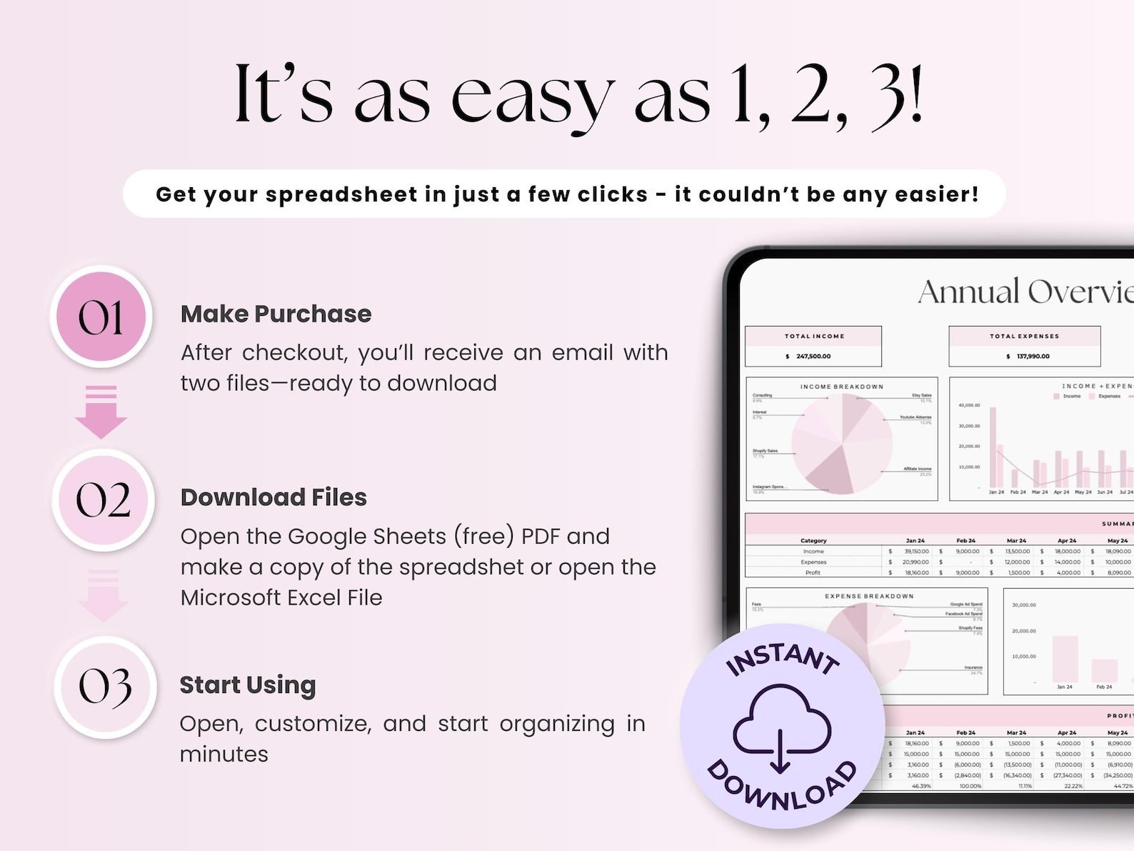 Bookkeeping Spreadsheet-Beauty Pros-Google Sheets Template