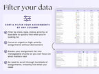 Assignment Tracker For Students - Google Sheets Template